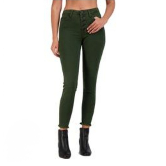 NWT Just Black Forest Green Skinny Jeans Frayed Hem Size 24 From Buckle Bu-3146 - Picture 1 of 4
